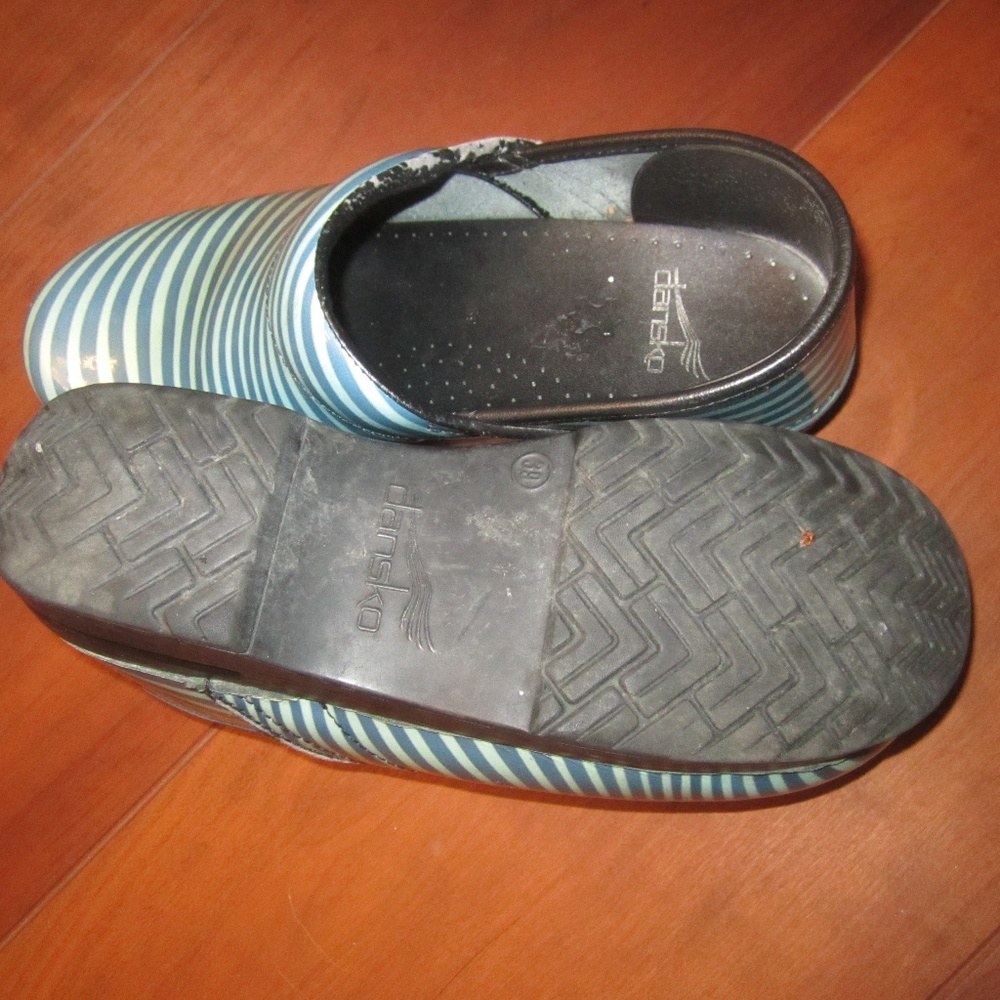 Blue Strioe Dansko clogs 39